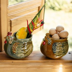 Tượng gốm gà gốm gia đình